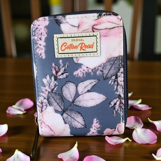BLUE FLORAL PVC Cotton Road Card Holder