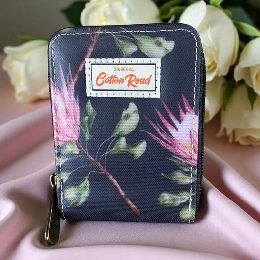 BLUE FLORAL PVC Cotton Road Card Holder
