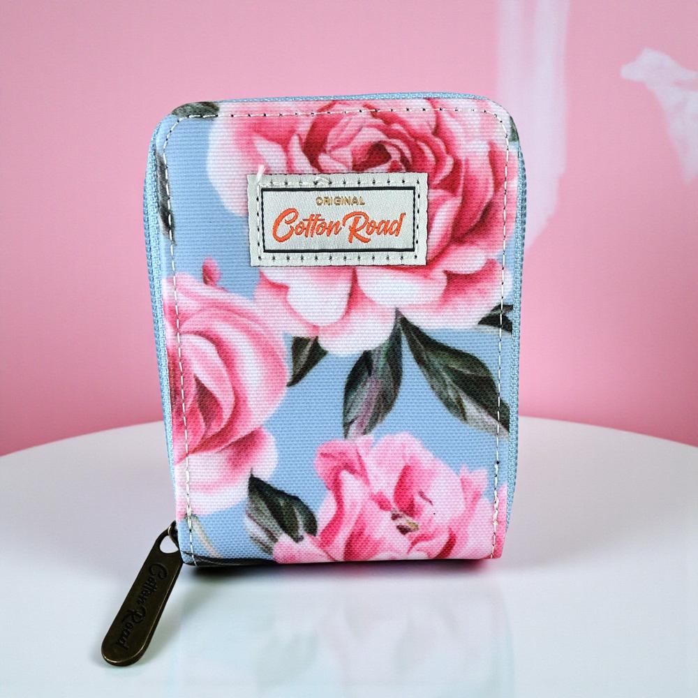 BLUE FLORAL PVC Cotton Road Card Holder