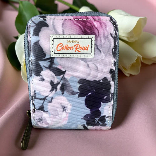 BLUE FLORAL PVC Cotton Road Card Holder