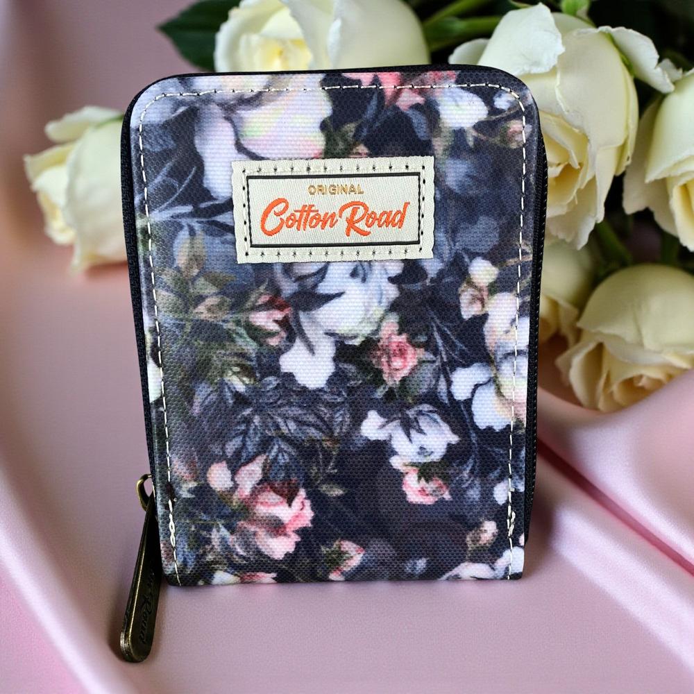 BLUE FLORAL PVC Cotton Road Card Holder