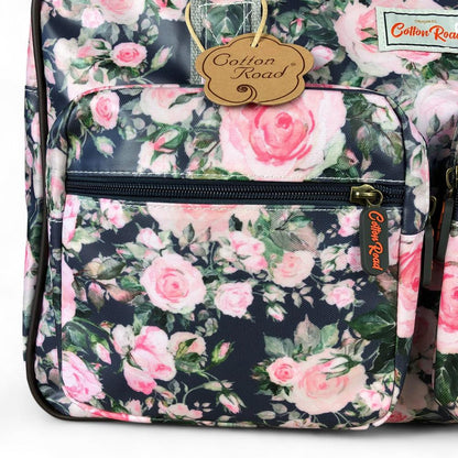 BLUE FLORAL PVC Overnight Cotton Road Travel Bag