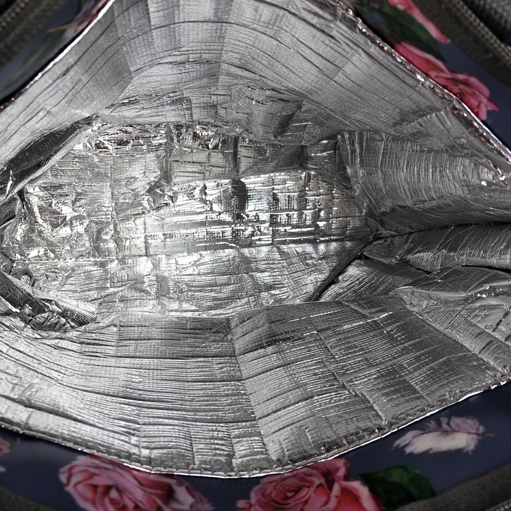 BLUE Large FLORAL PVC Cotton Road Cooler Bag