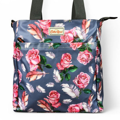 BLUE Large FLORAL PVC Cotton Road Cooler Bag
