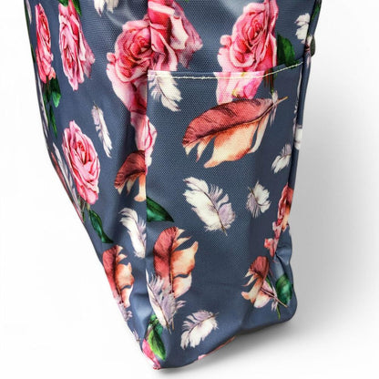 BLUE Large FLORAL PVC Cotton Road Cooler Bag