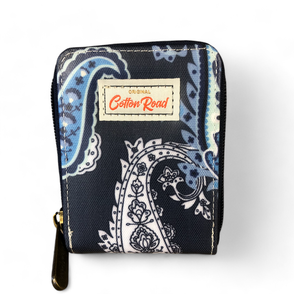 BLUE PAISLEY PVC Cotton Road Card Holder