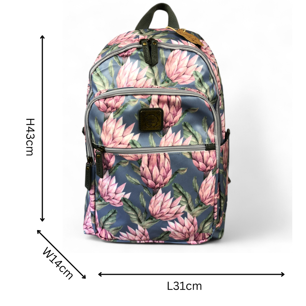 BLUE PVC Cotton Road 15,6" Laptop Backpack with PROTEAS
