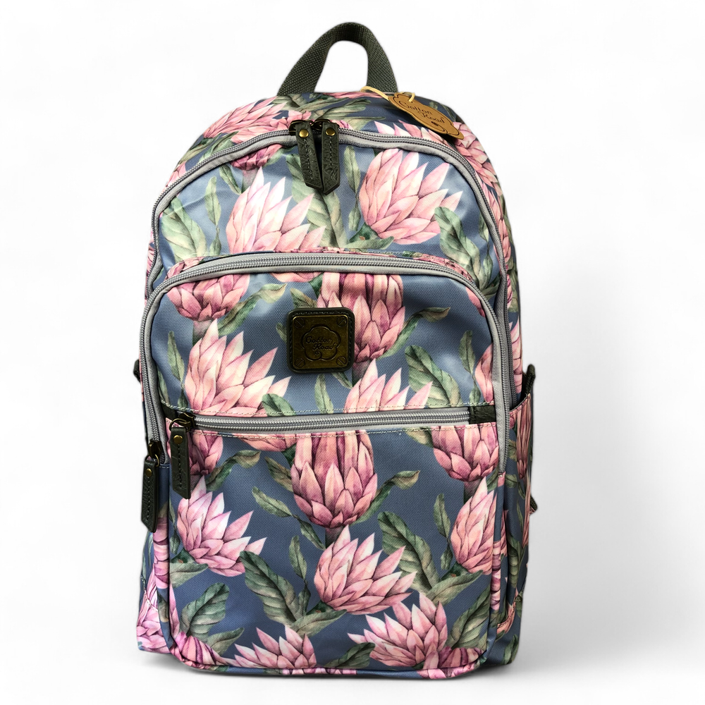 BLUE PVC Cotton Road 15,6" Laptop Backpack with PROTEAS