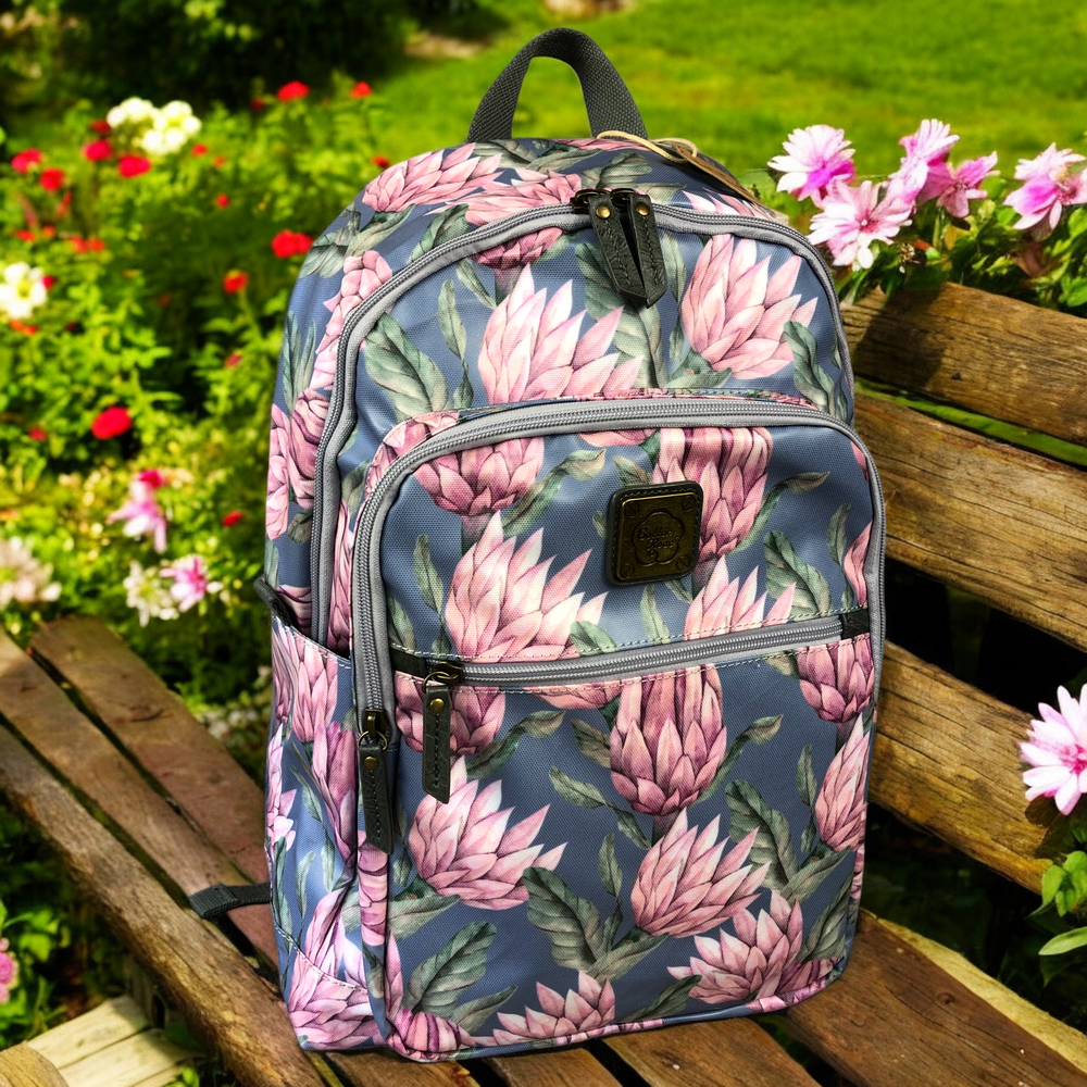 BLUE PVC Cotton Road 15,6" Laptop Backpack with PROTEAS