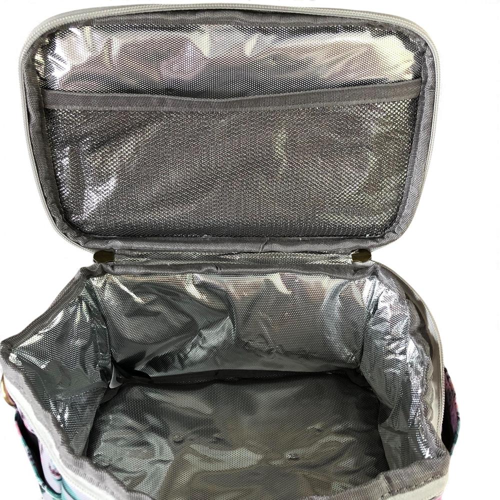 BLUE PVC Cotton Road Lunch Box Cooler Bag with PAISLEY Print