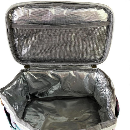 BLUE PVC Cotton Road Lunch Box Cooler Bag with PAISLEY Print