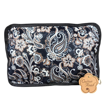 Blue PVC foldaway travel bag with paisley print by Cotton Road, compact and durable weekender bag