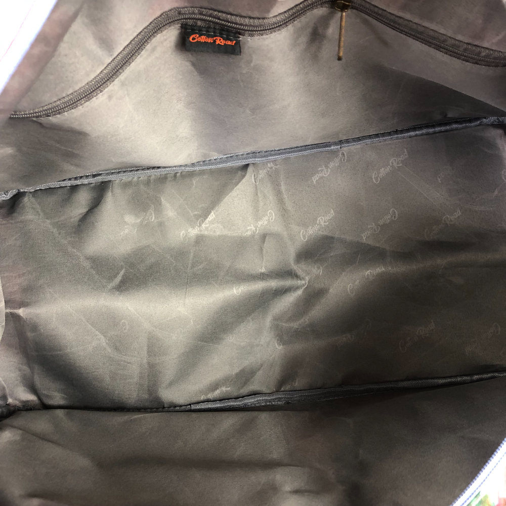 BLUE PVC Overnight Cotton Road Travel Bag with PINK ROSES