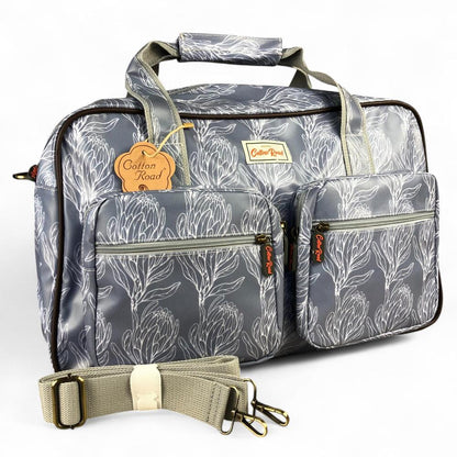 BLUE PVC Overnight Cotton Road Travel Bag with PROTEAS