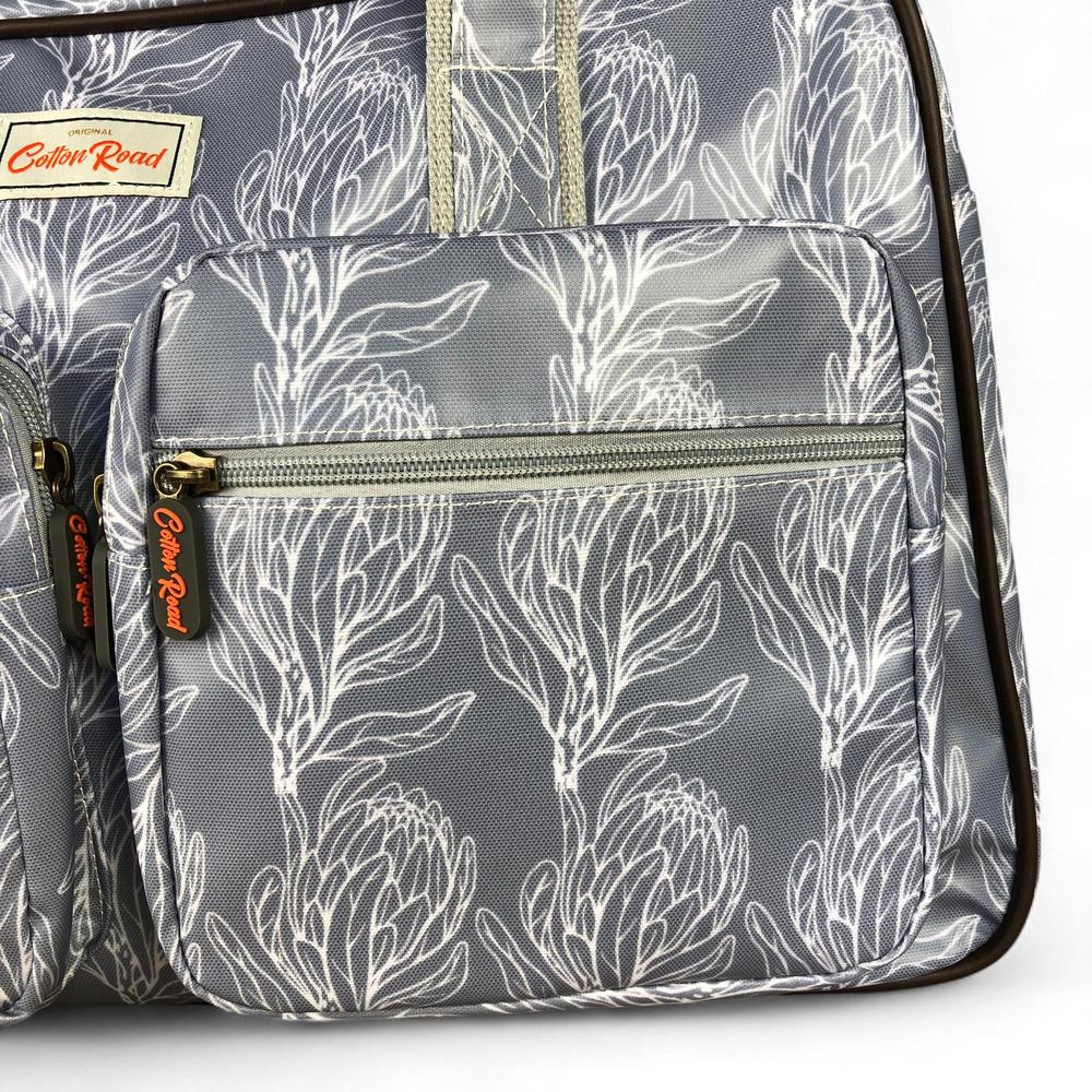 BLUE PVC Overnight Cotton Road Travel Bag with PROTEAS