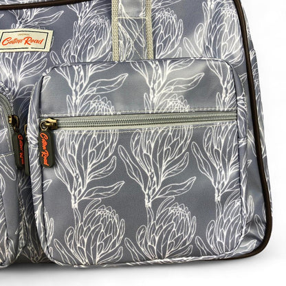 BLUE PVC Overnight Cotton Road Travel Bag with PROTEAS