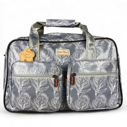 BLUE PVC Overnight Cotton Road Travel Bag with PROTEAS
