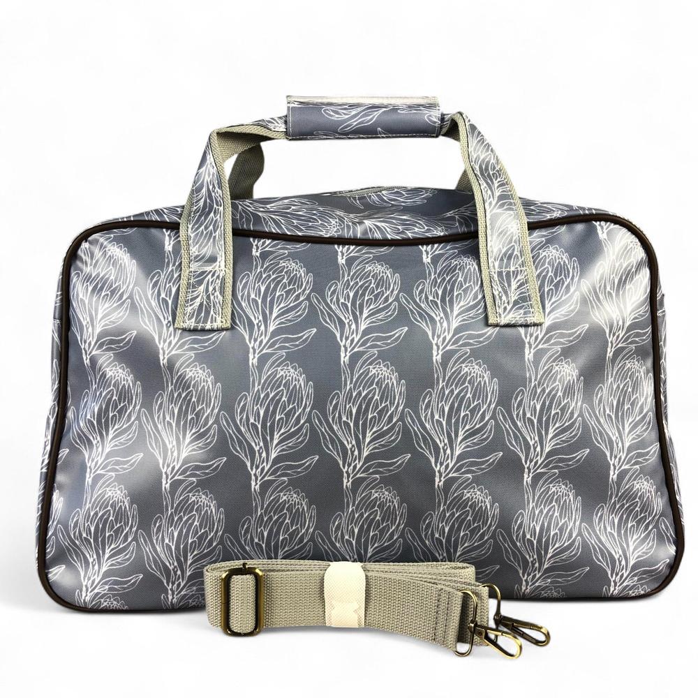 BLUE PVC Overnight Cotton Road Travel Bag with PROTEAS