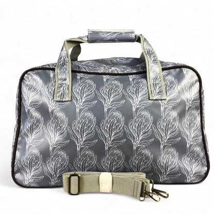 BLUE PVC Overnight Cotton Road Travel Bag with PROTEAS