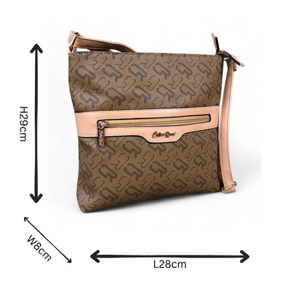 BROWN Cotton Road BRANDED Synthetic Leather Sling Bag