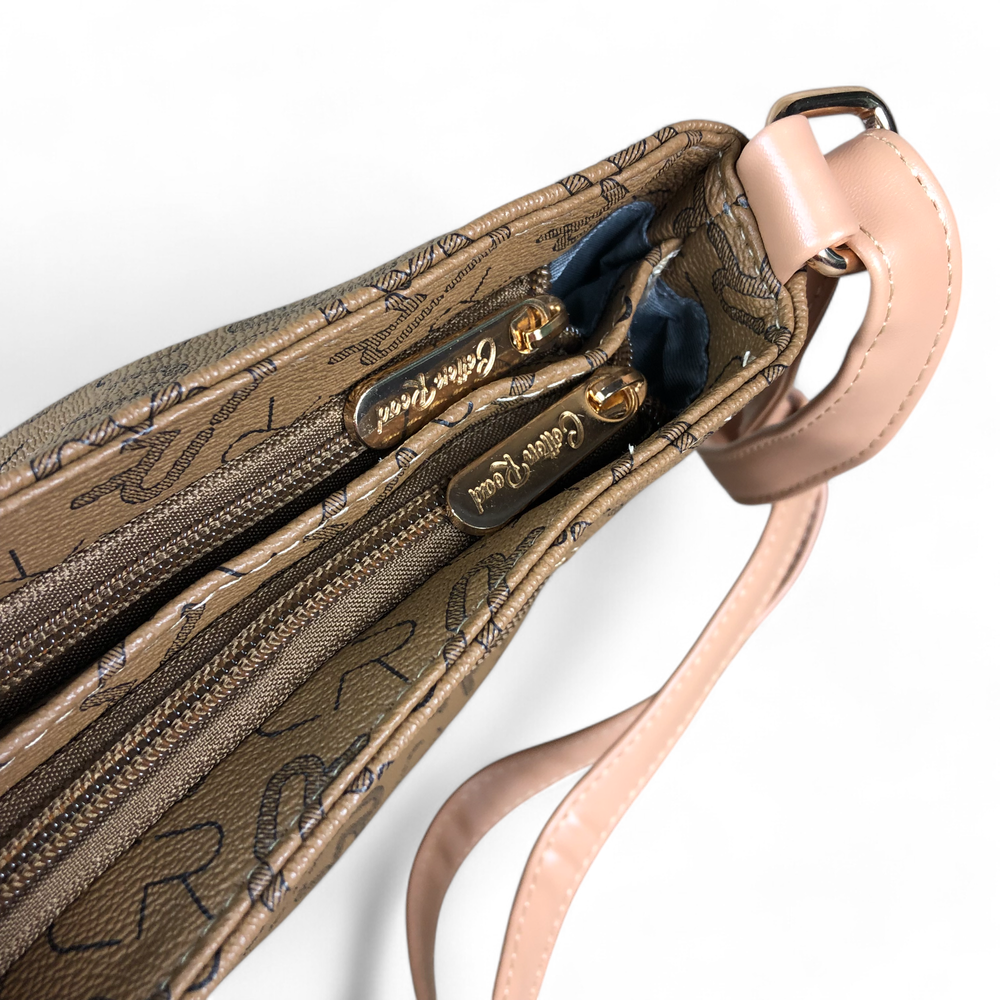 BROWN Cotton Road BRANDED Synthetic Leather Sling Bag