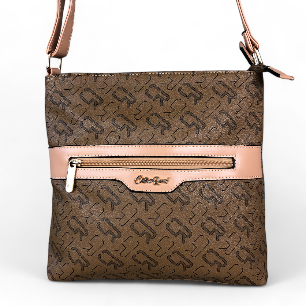 BROWN Cotton Road BRANDED Synthetic Leather Sling Bag