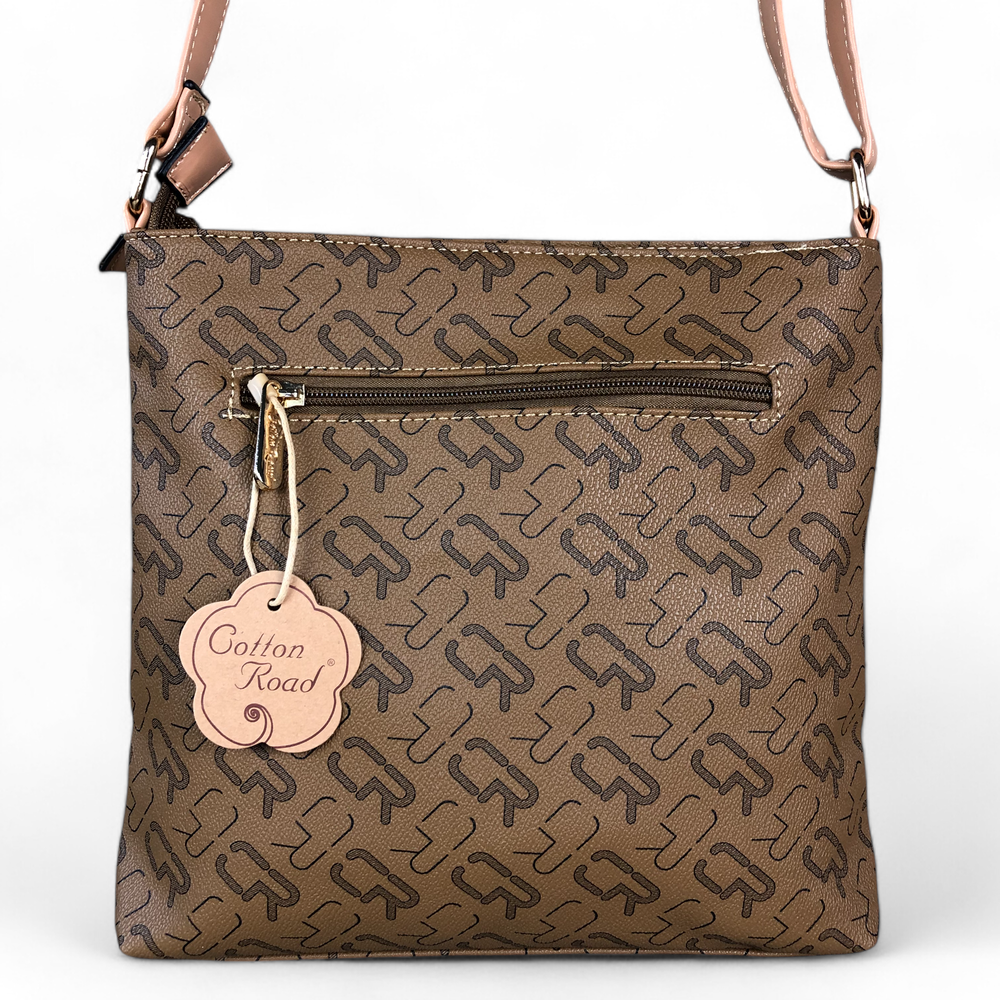 BROWN Cotton Road BRANDED Synthetic Leather Sling Bag