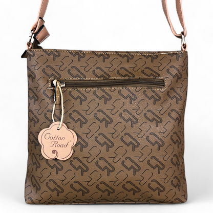 BROWN Cotton Road BRANDED Synthetic Leather Sling Bag