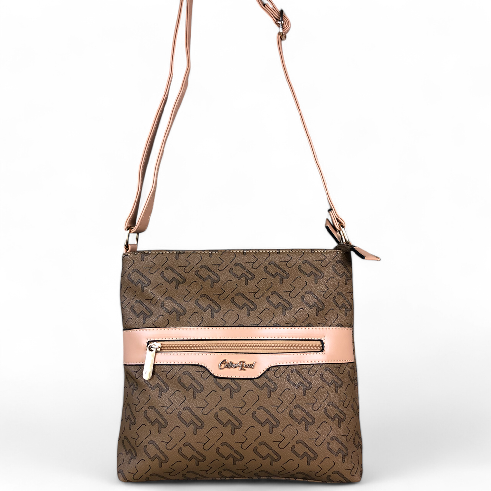 BROWN Cotton Road BRANDED Synthetic Leather Sling Bag