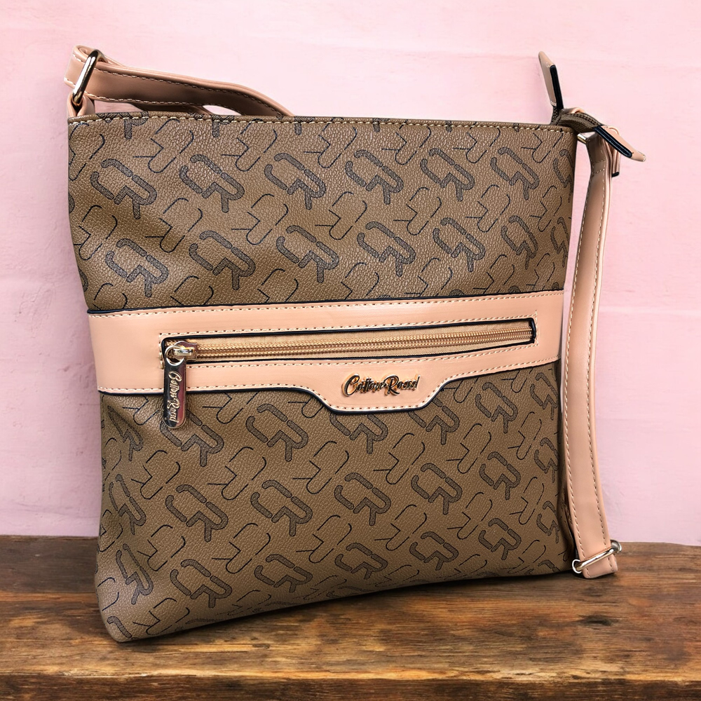 BROWN Cotton Road BRANDED Synthetic Leather Sling Bag