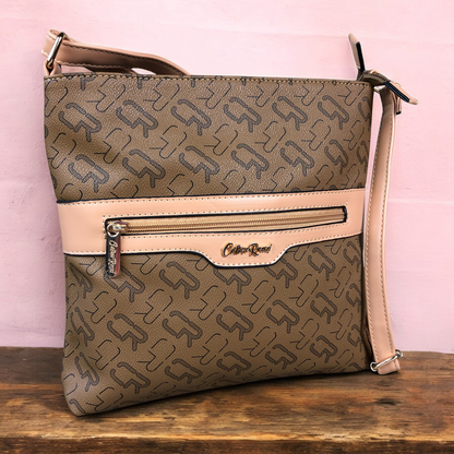 BROWN Cotton Road BRANDED Synthetic Leather Sling Bag