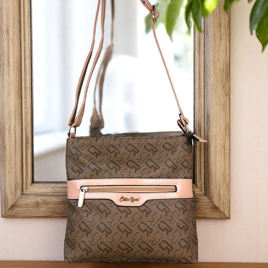 BROWN Cotton Road BRANDED Synthetic Leather Sling Bag