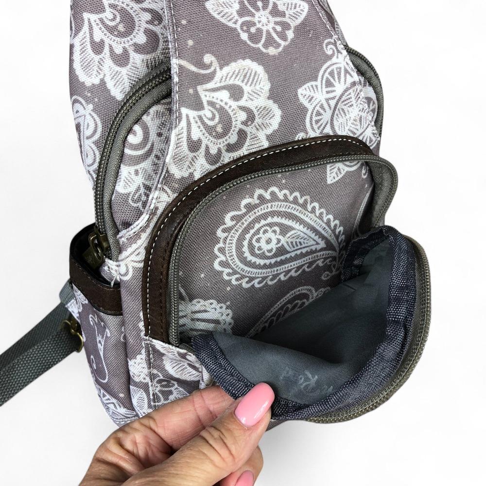 BROWN Cotton Road CANVAS Cross Body Bag / Mini Backpack