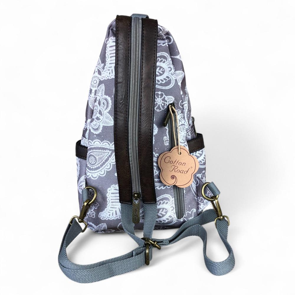 BROWN Cotton Road CANVAS Cross Body Bag / Mini Backpack