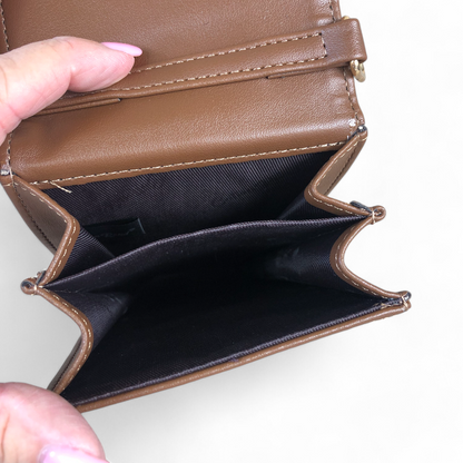 BROWN Cotton Road PU Leather Cellphone Sling Bag/Wallet with LACE Print