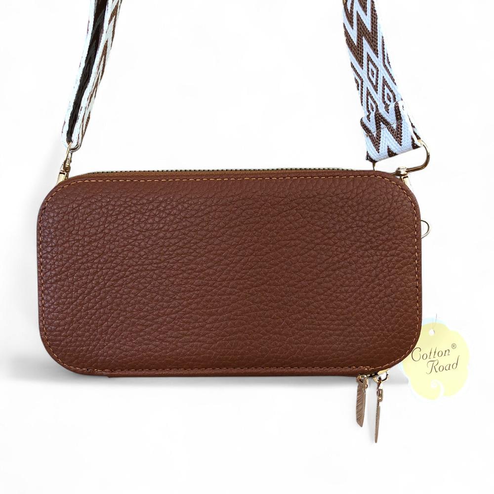 BROWN Cotton Road PU Leather Cellphone Sling Wallet
