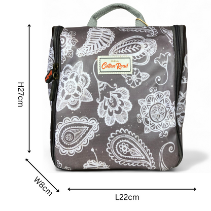 BROWN Cotton Road PVC Hanging Vanity Bag with PAISLEY Print
