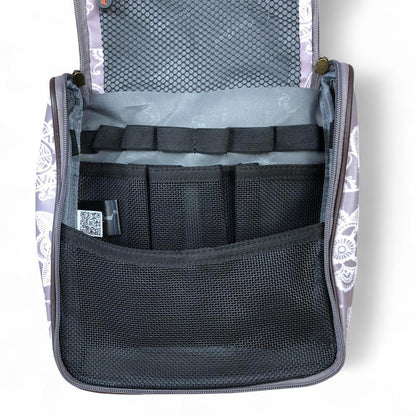 BROWN Cotton Road PVC Hanging Vanity Bag with PAISLEY Print