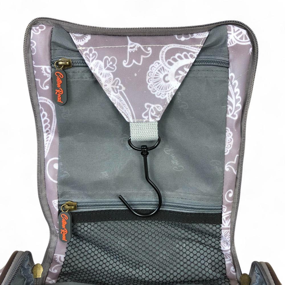 BROWN Cotton Road PVC Hanging Vanity Bag with PAISLEY Print