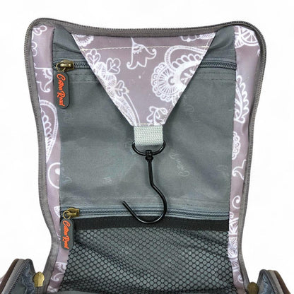 BROWN Cotton Road PVC Hanging Vanity Bag with PAISLEY Print