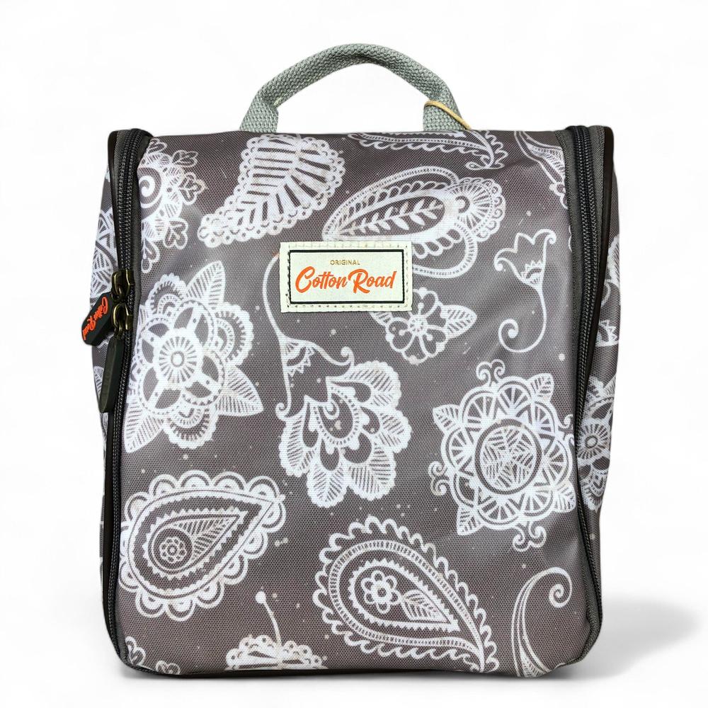BROWN Cotton Road PVC Hanging Vanity Bag with PAISLEY Print