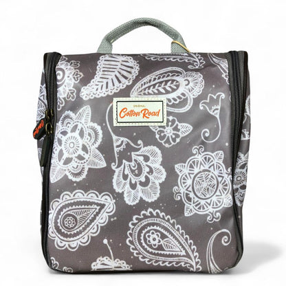 BROWN Cotton Road PVC Hanging Vanity Bag with PAISLEY Print