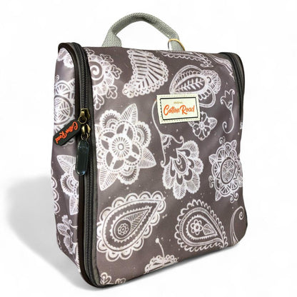 BROWN Cotton Road PVC Hanging Vanity Bag with PAISLEY Print