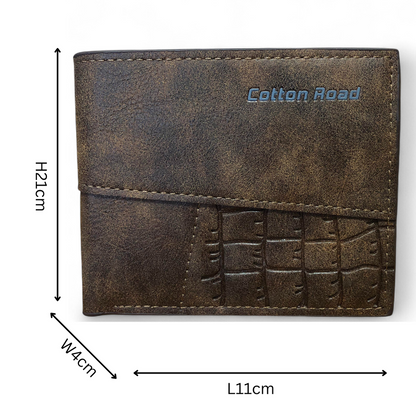 BROWN MENS Cotton Road PU Leather Wallet