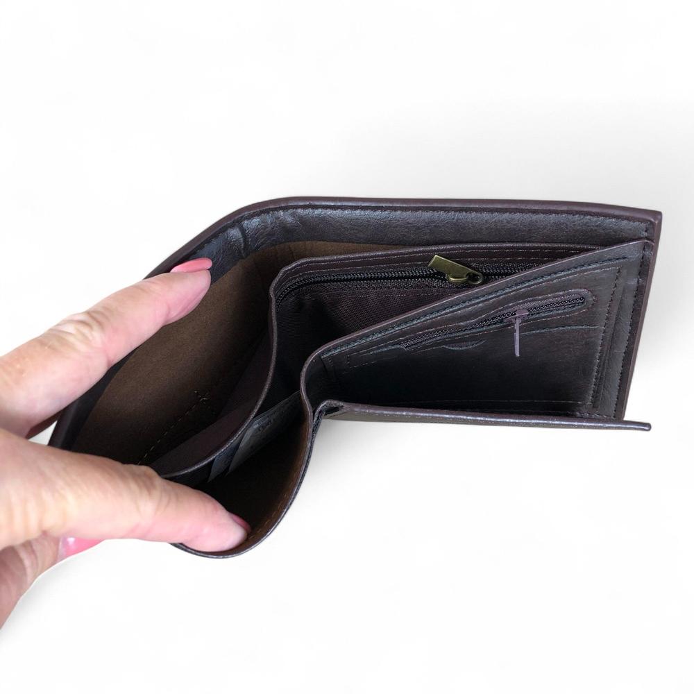 BROWN MENS Cotton Road PU Leather Wallet