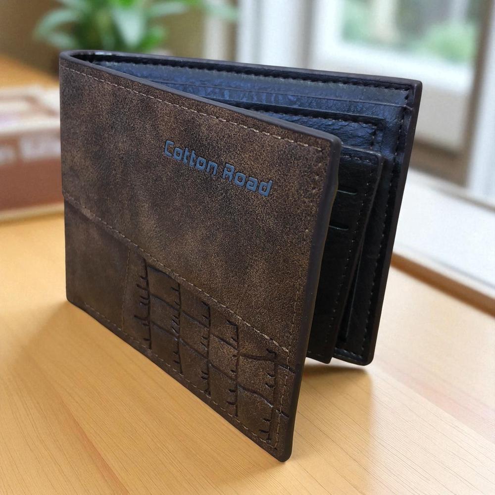 BROWN MENS Cotton Road PU Leather Wallet