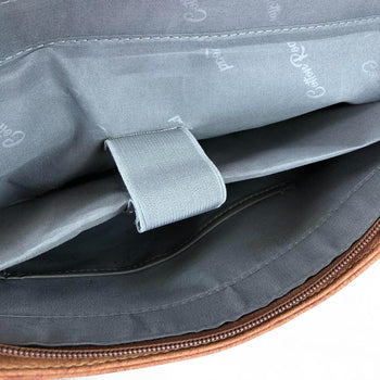 BROWN PU Leather 15'6 Cotton Road Laptop Bag with BUCKLE detailing