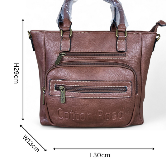 BROWN PU Leather Cotton Road BRANDED Handbag