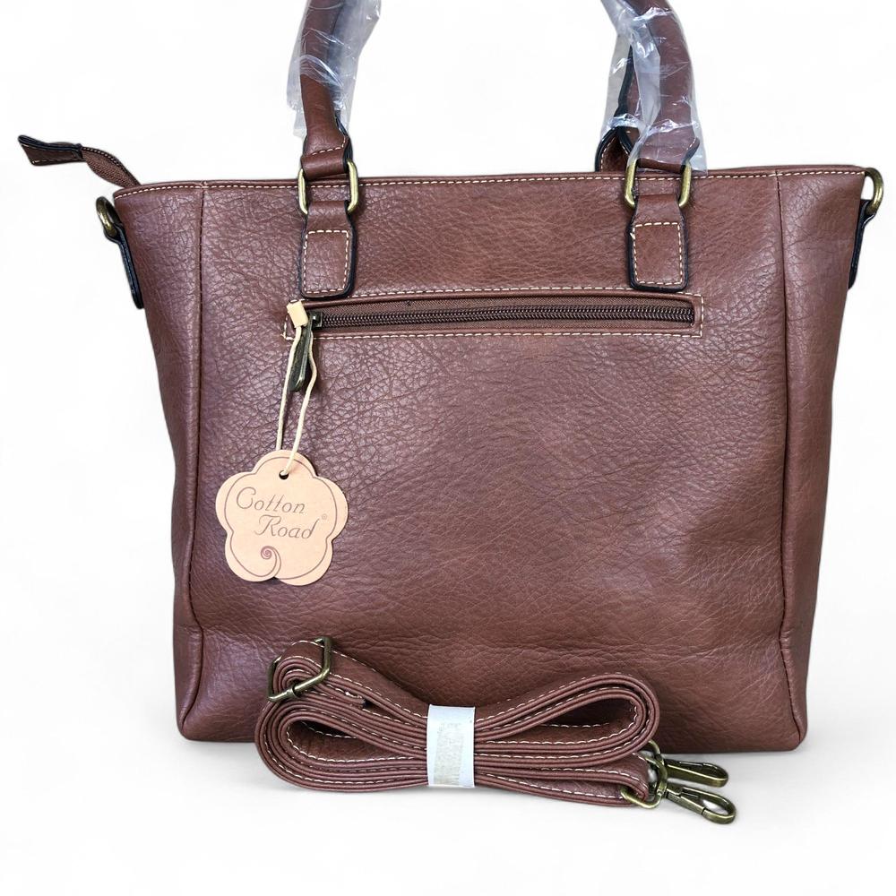 BROWN PU Leather Cotton Road BRANDED Handbag
