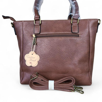 BROWN PU Leather Cotton Road BRANDED Handbag